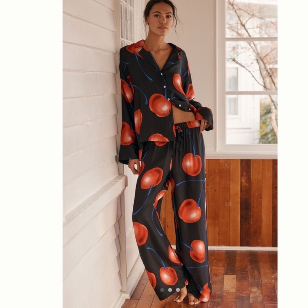 Anthropologie LyreBird (2 Piece) Silky Pajama Shirt & Pants